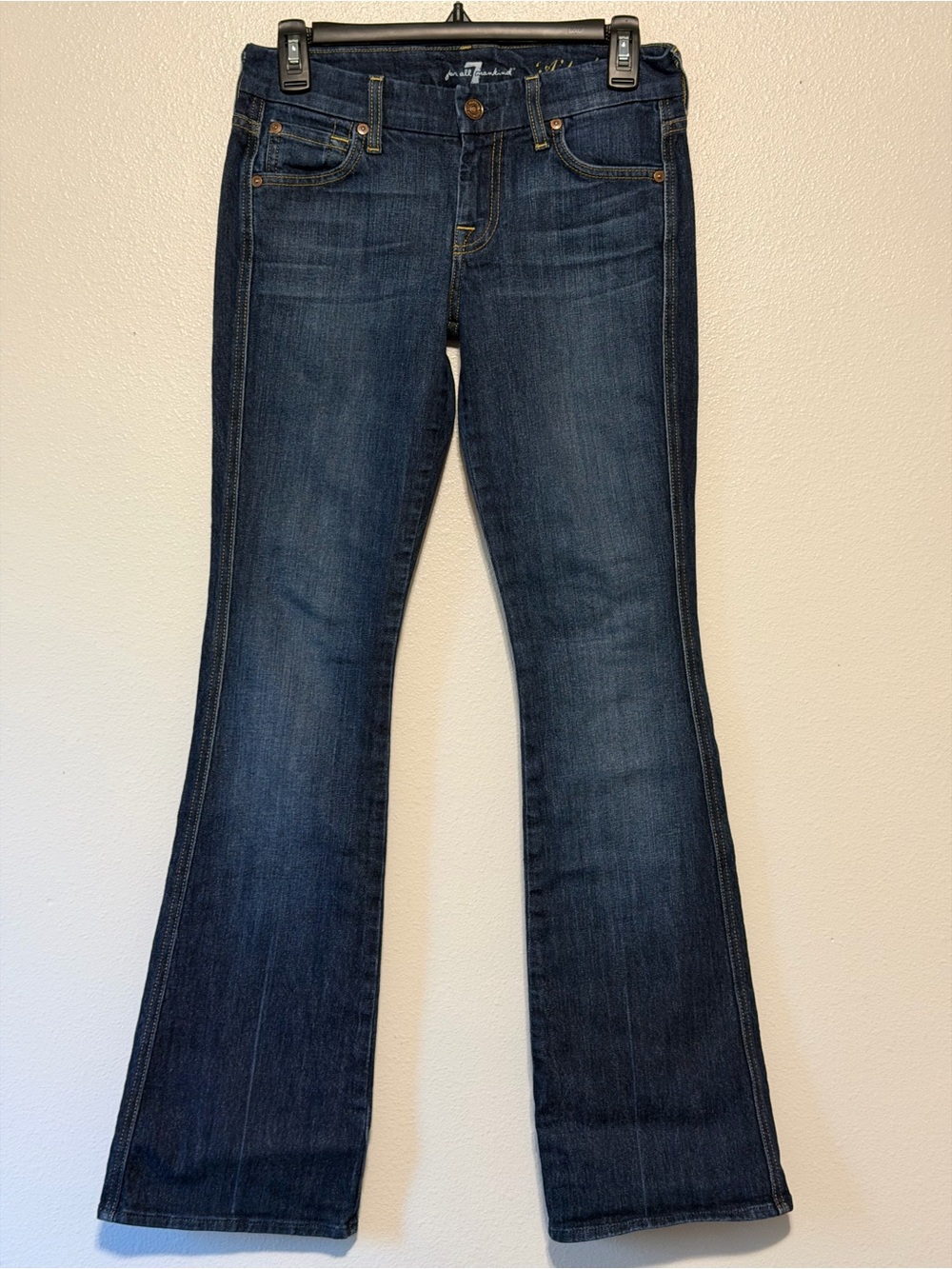 Vintage 7 For All Mankind “A” Pocket Dark Blue Flare Jeans